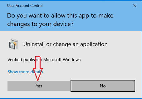 confirm uninstall apps